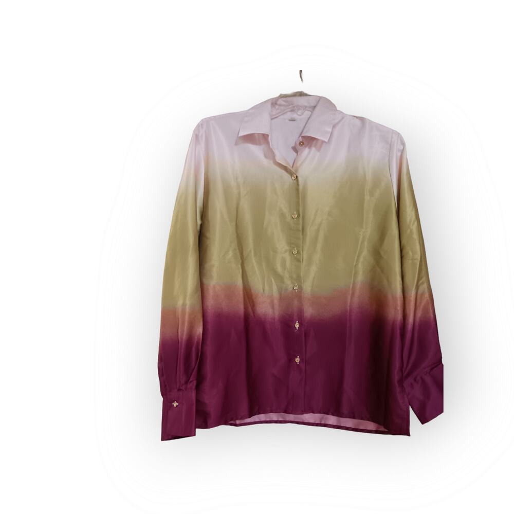 Commense  Ombre Satin Blouse Medium - Picture 2 of 4